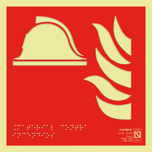 Placa fotoluminiscente material contra incendios