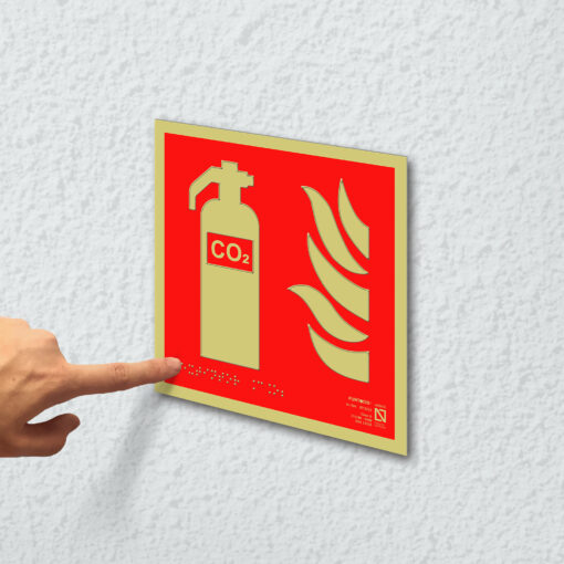 Placa fotoluminiscente extintor CO2