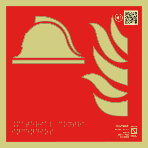 Placa fotoluminiscente material contra incendios