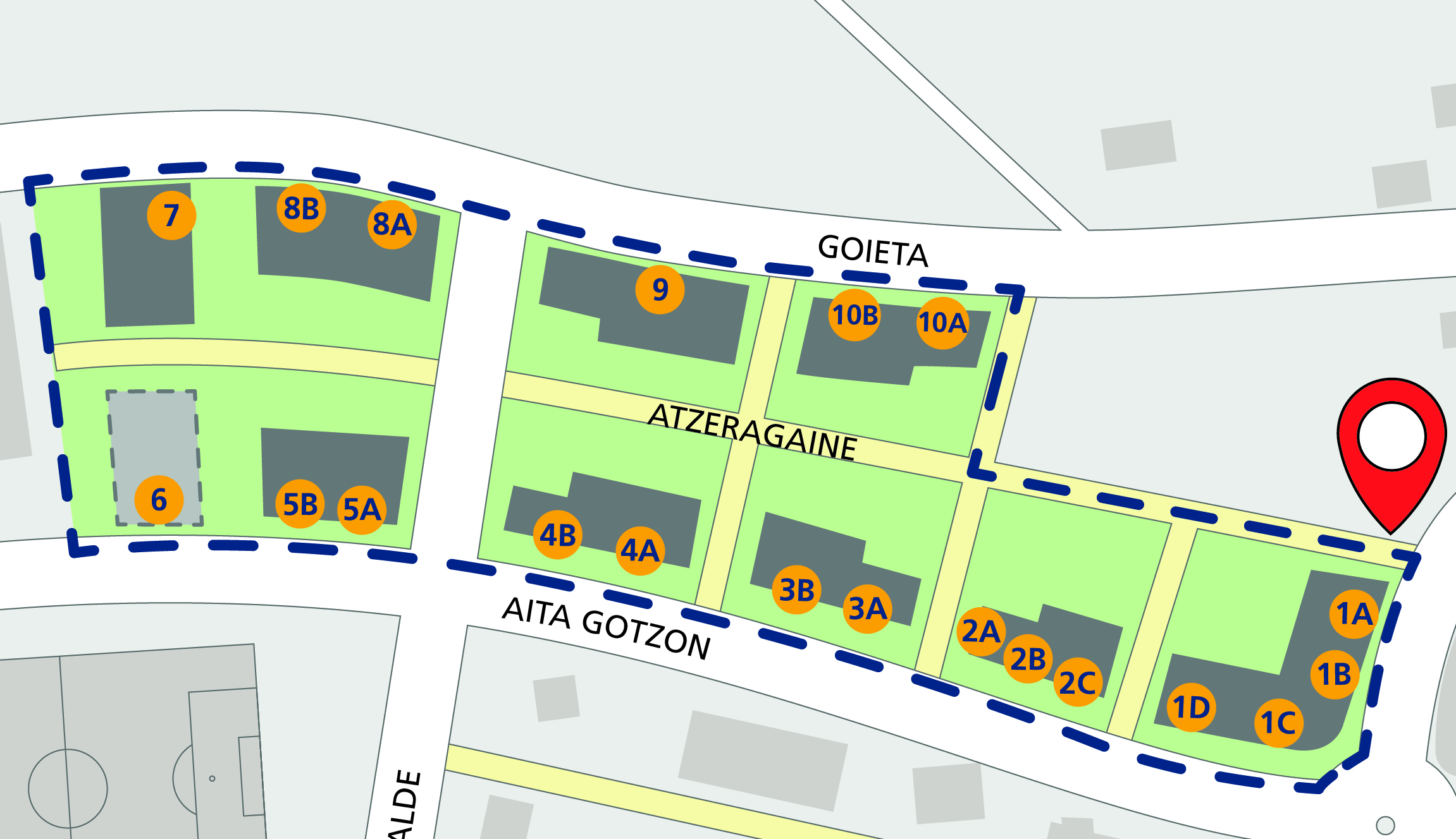 Imagen de un plano de la zona Atzeragaine de Urduliz