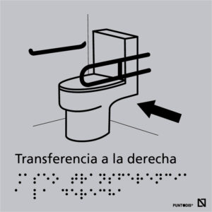 Imagen de la señal de Aseo con transferencia a la derecha en color gris.