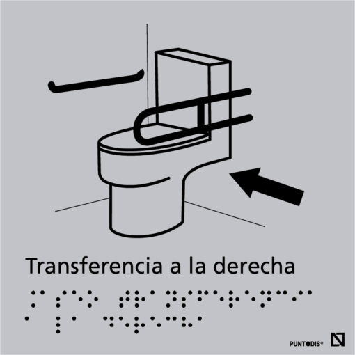 Imagen de la señal de Aseo con transferencia a la derecha en color gris.