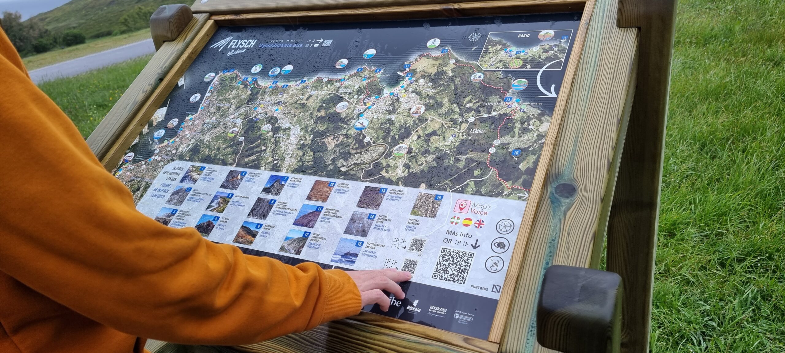 Detalle del plano táctil del Flysch Bizkaia