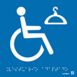 Pictograma vestuario accesible azul
