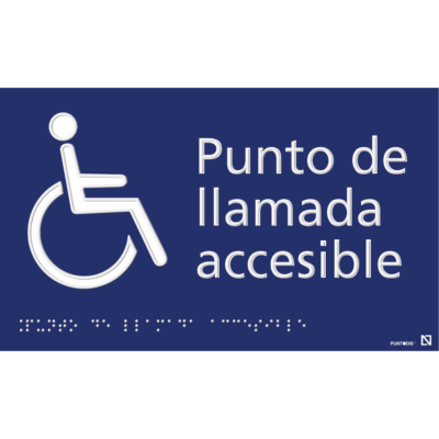 Placa Punto de llamada Accesible en braille y altorrelieve, en aluminio