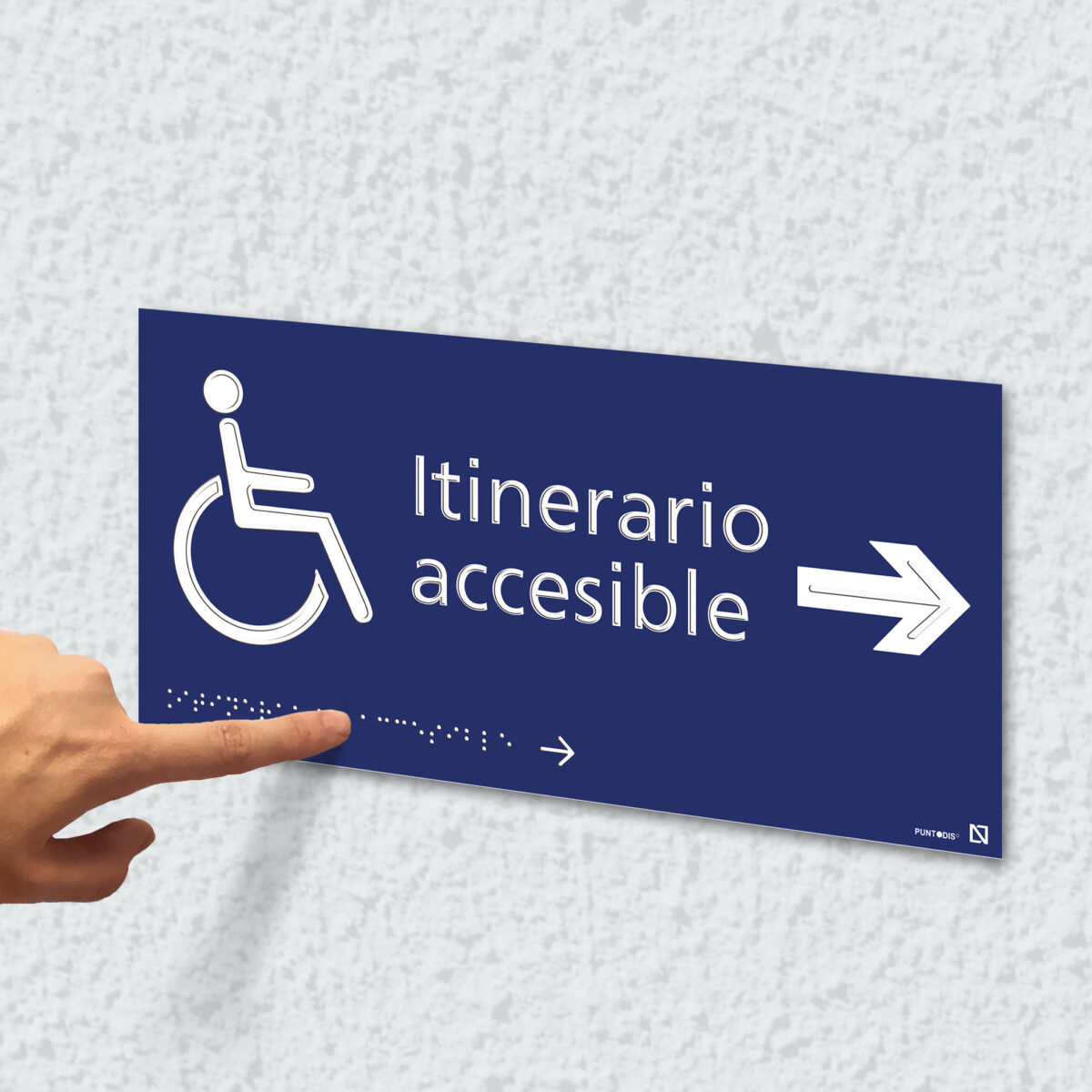 Ejemplo de colocación en pared de la placa