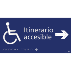 Placa Itinerario accesible derecha braille y altorrelieve