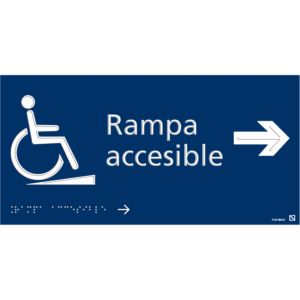 Placa Rampa Accesible derecha braille y altorrelieve