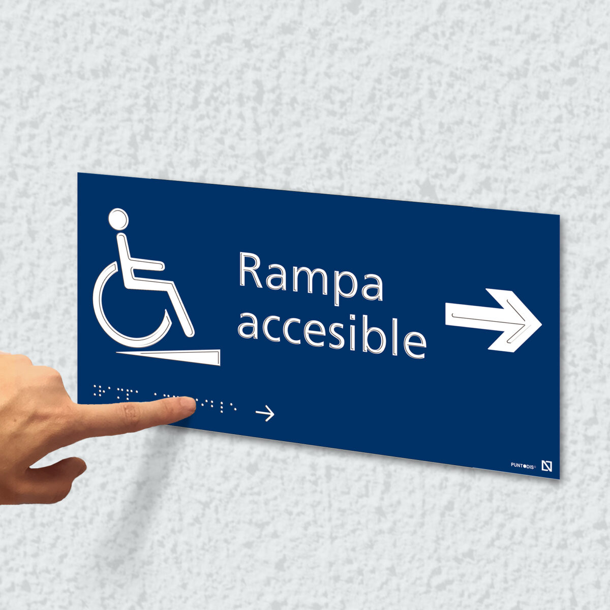 Ejemplo de colocación en pared de la placa