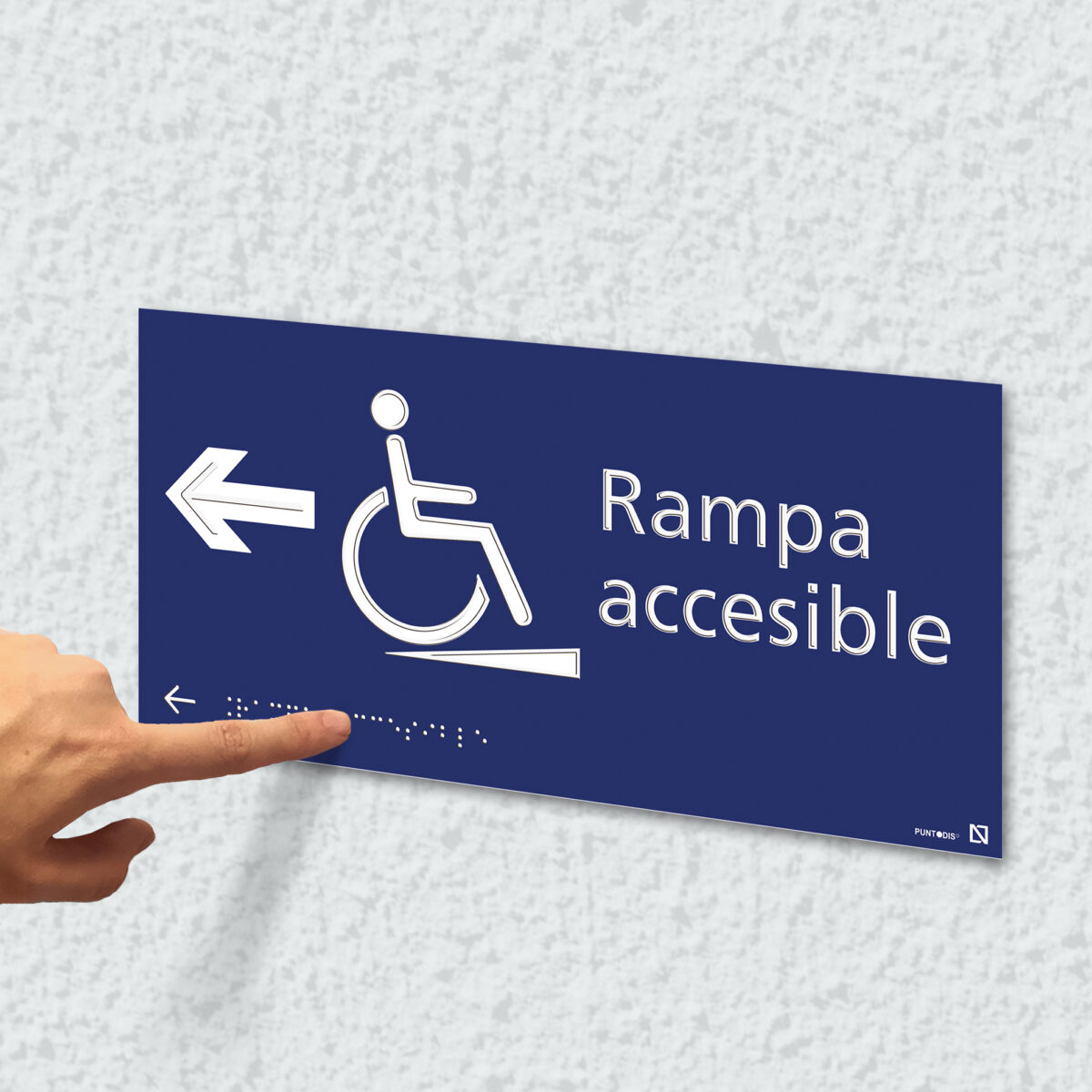 Placa rampa accesible izquierda