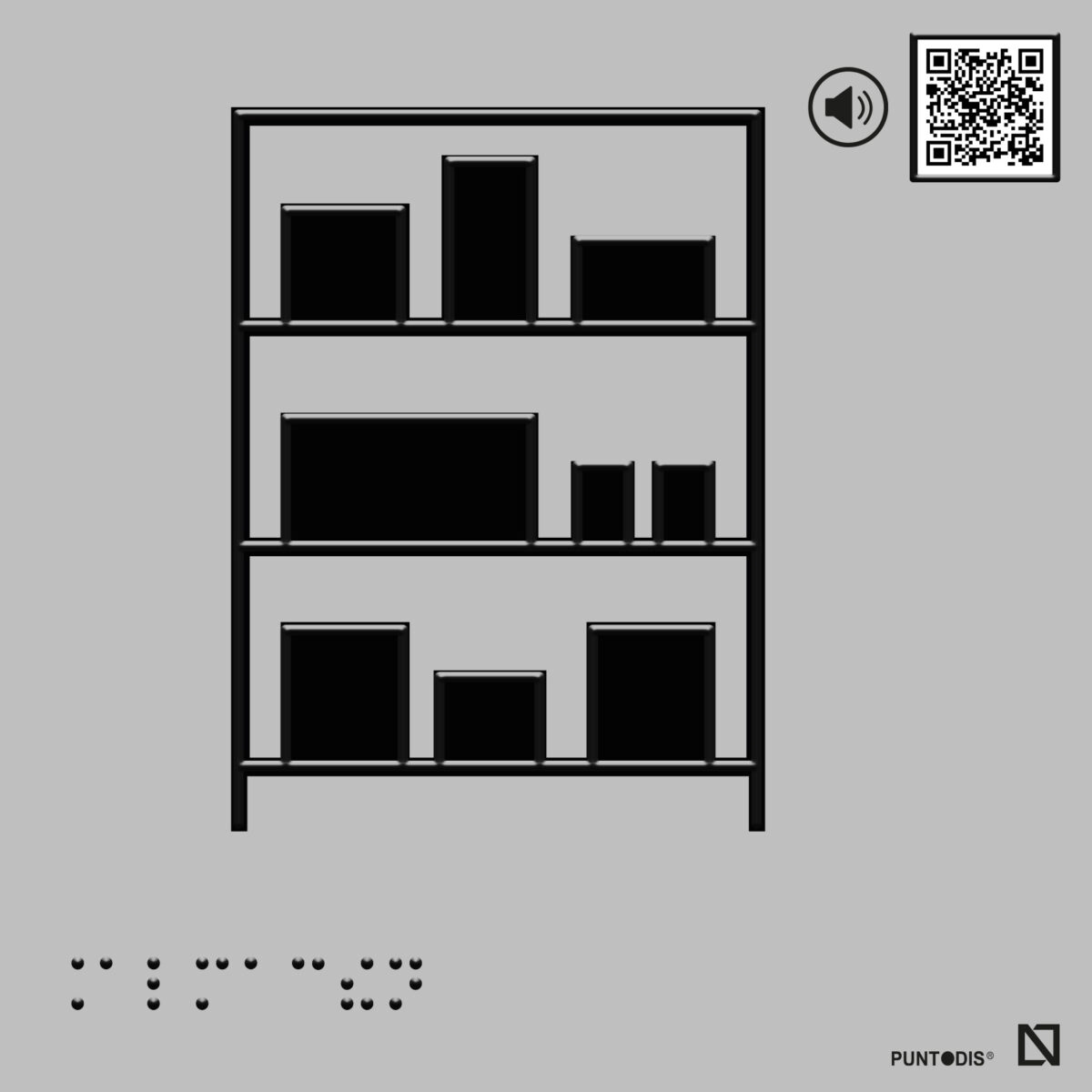 Placa Almacén con QR braille y altorrelieve