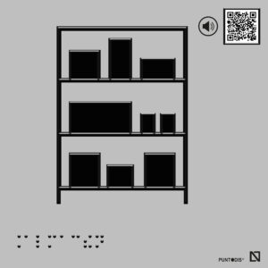 Placa Almacén con QR braille y altorrelieve