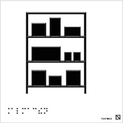 Placa Almacén en braille y altorrelieve, en aluminio