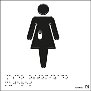 Placa aseo ostomizado mujer con fondo blanco