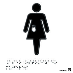 Placa aseo ostomizado mujer con fondo blanco