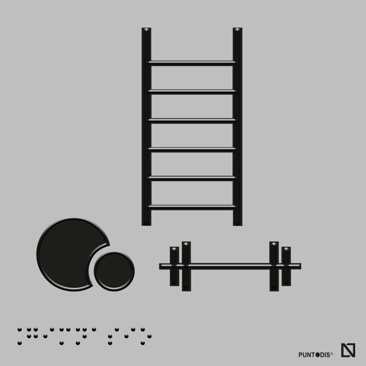 Placa Gimnasio braille y altorrelieve