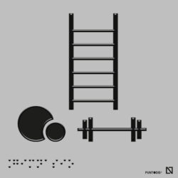Placa Gimnasio braille y altorrelieve