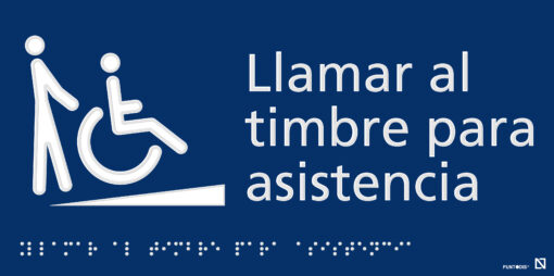 Placa rampa con asistencia - llamar al timbre para asistencia
