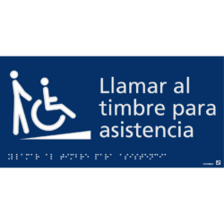 Placa Llamar al timbre para asistencia braille y altorrelieve