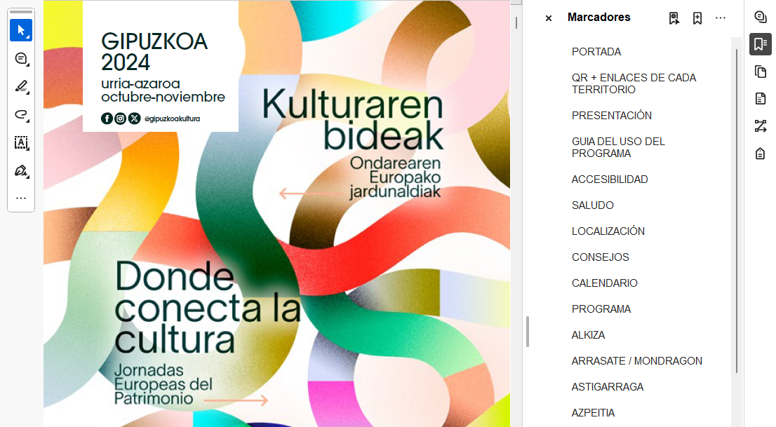 Captura de pantalla de un PDF accesible