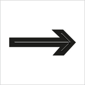 Placa Flecha recta en braille y altorrelieve