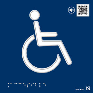 Señal SIA. símbolo internacional de accesibilidad con qr