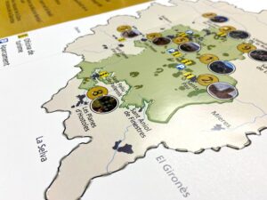 Detalles de los relieves del plano de mano de la Garrotxa