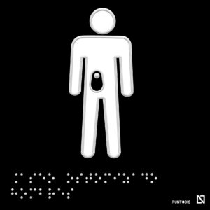 Placa aseo ostomizado hombres fondo negro