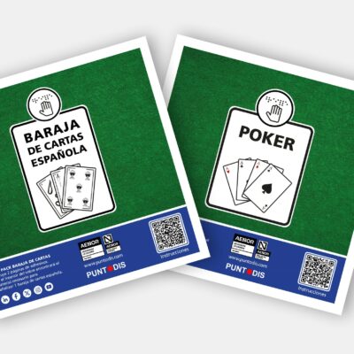 Portada de sobre de baraja de cartas española y de poker