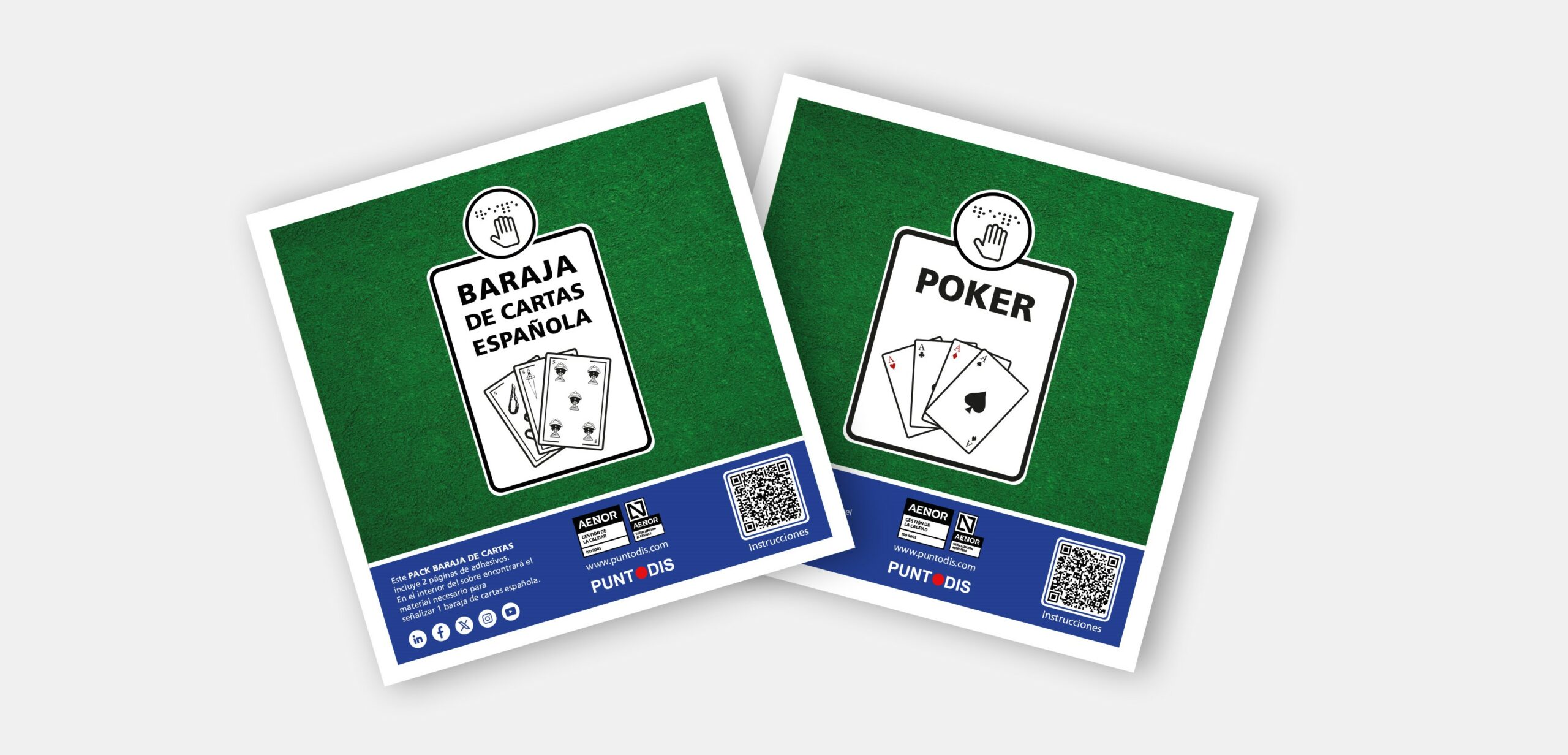 Portada de sobre de baraja de cartas española y de poker