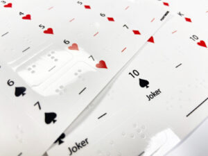 pack de vinilos en braille de póker