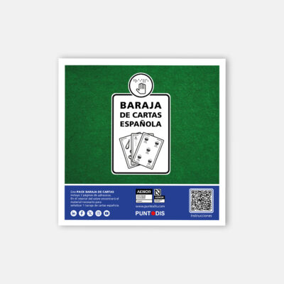Portada del sobre del juego de adhesivos para la baraja española
