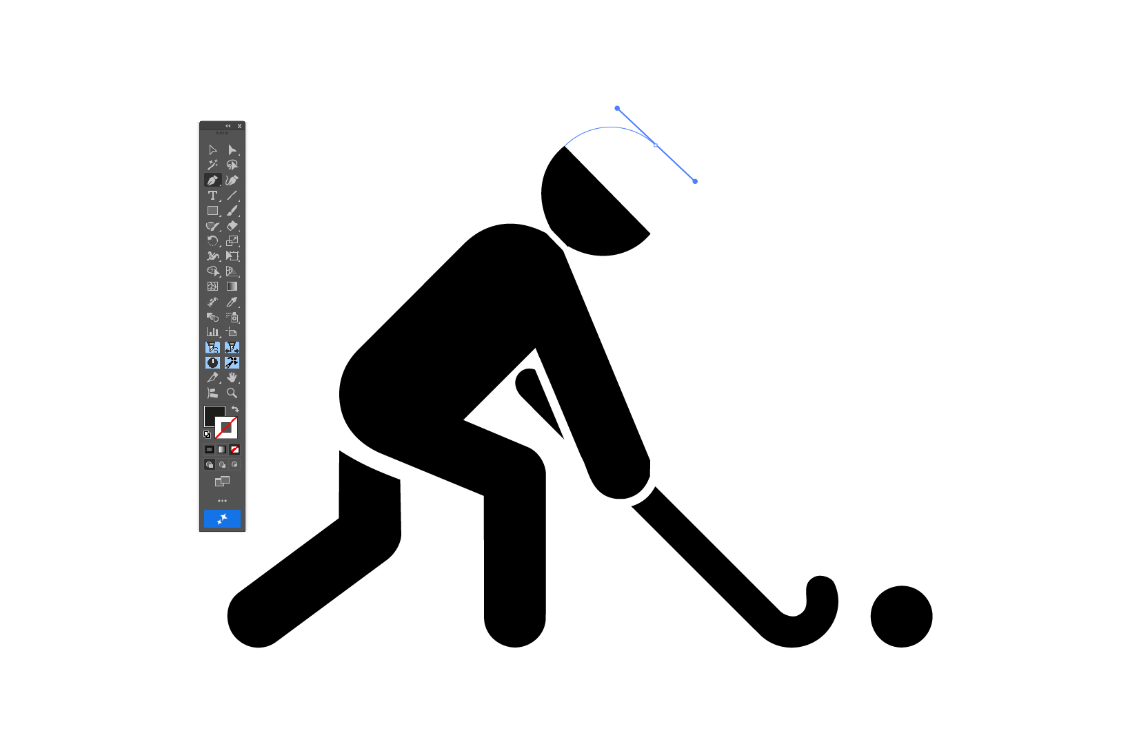 Pictograma en proceso de creación en programa de edición
