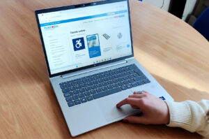 persona navegando en un ordenador en la tienda online de Puntodis