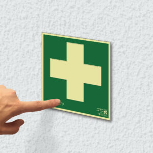 Ejemplo de colocación en pared de la placa