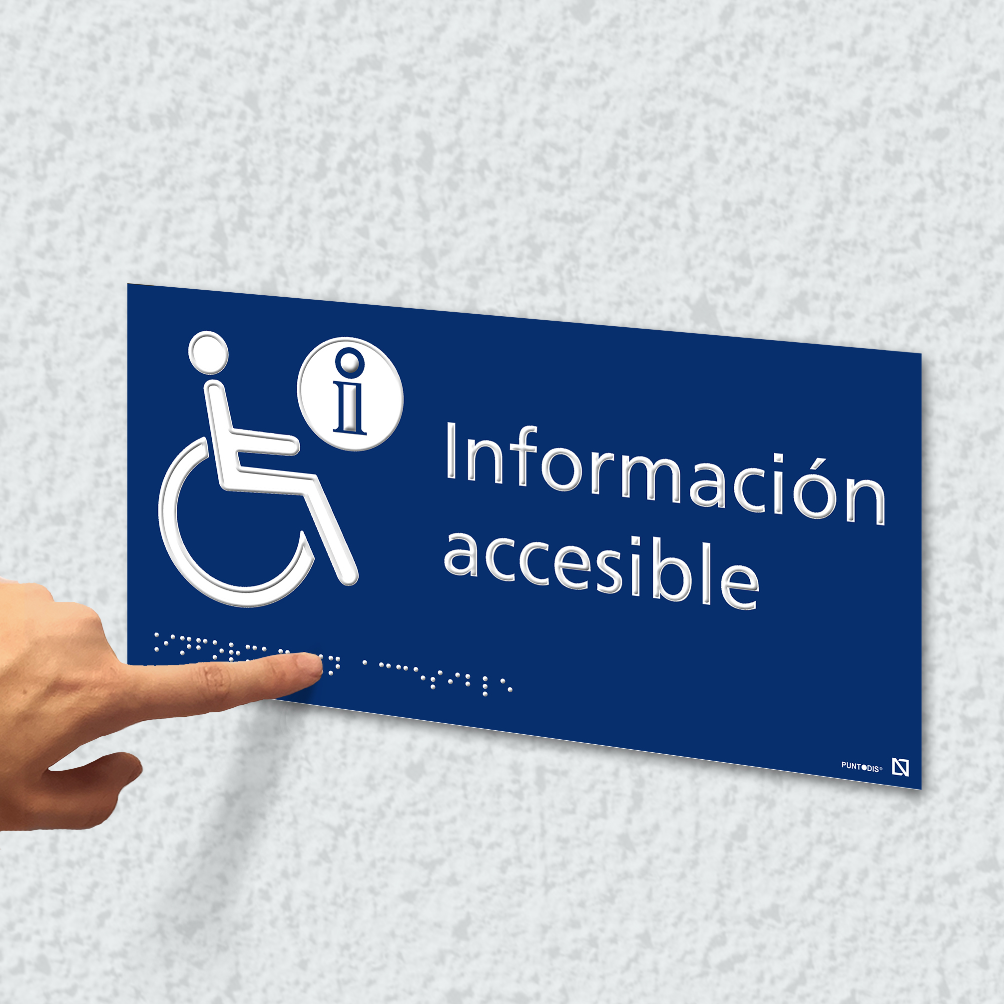 Ejemplo de colocación en pared de la placa