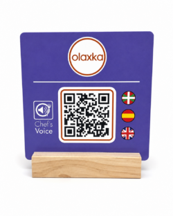 Placa Chef's Voice con soporte de madera
