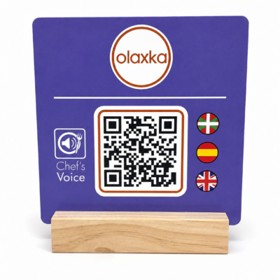 Placa Chef's Voice con soporte de madera