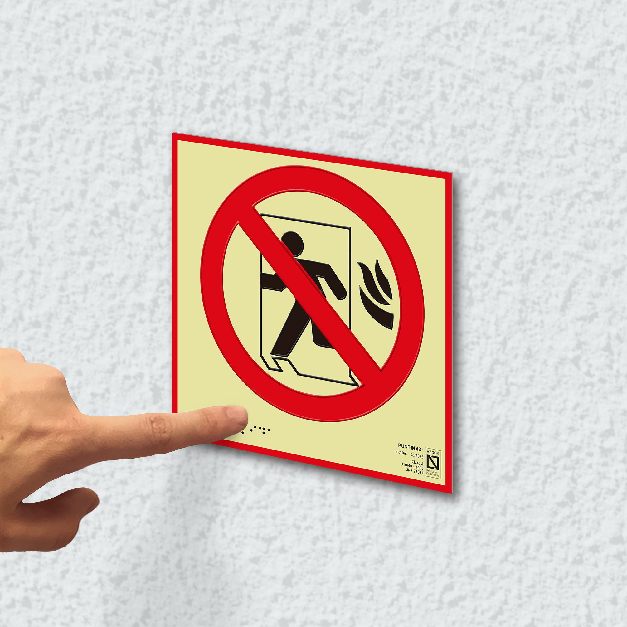 Ejemplo de colocación en pared de la placa