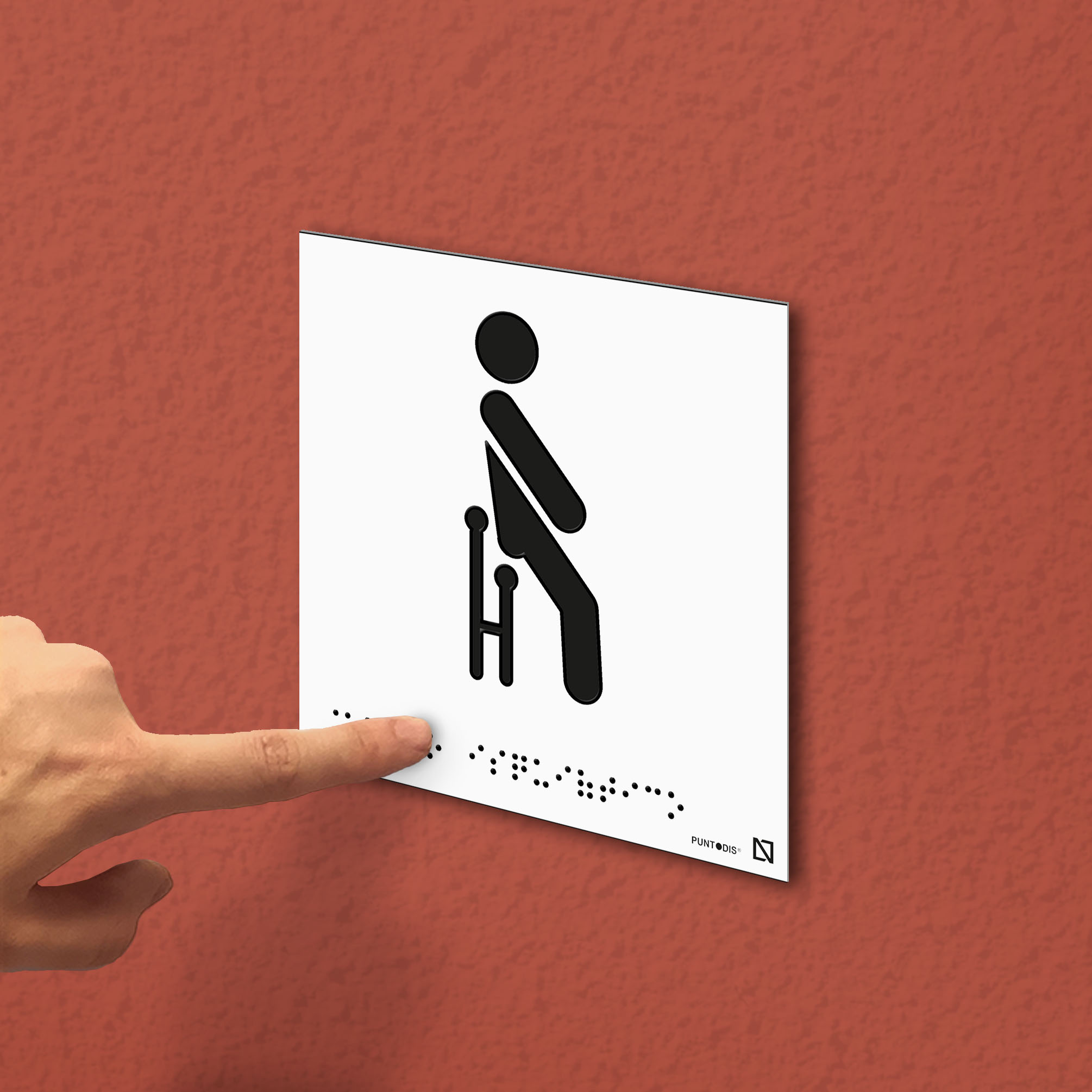 Ejemplo de colocación en pared de la placa
