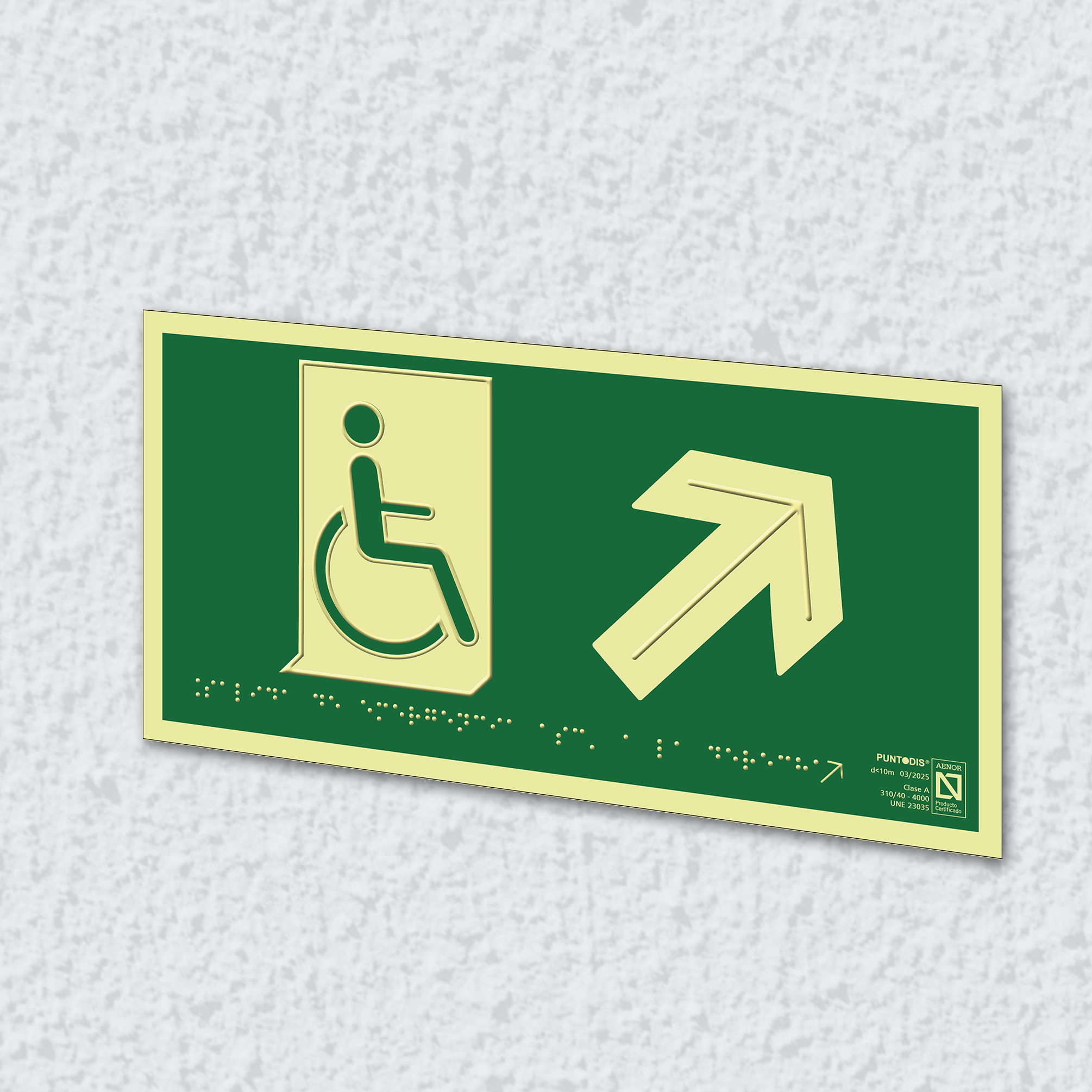 Ejemplo de colocación en pared de la placa