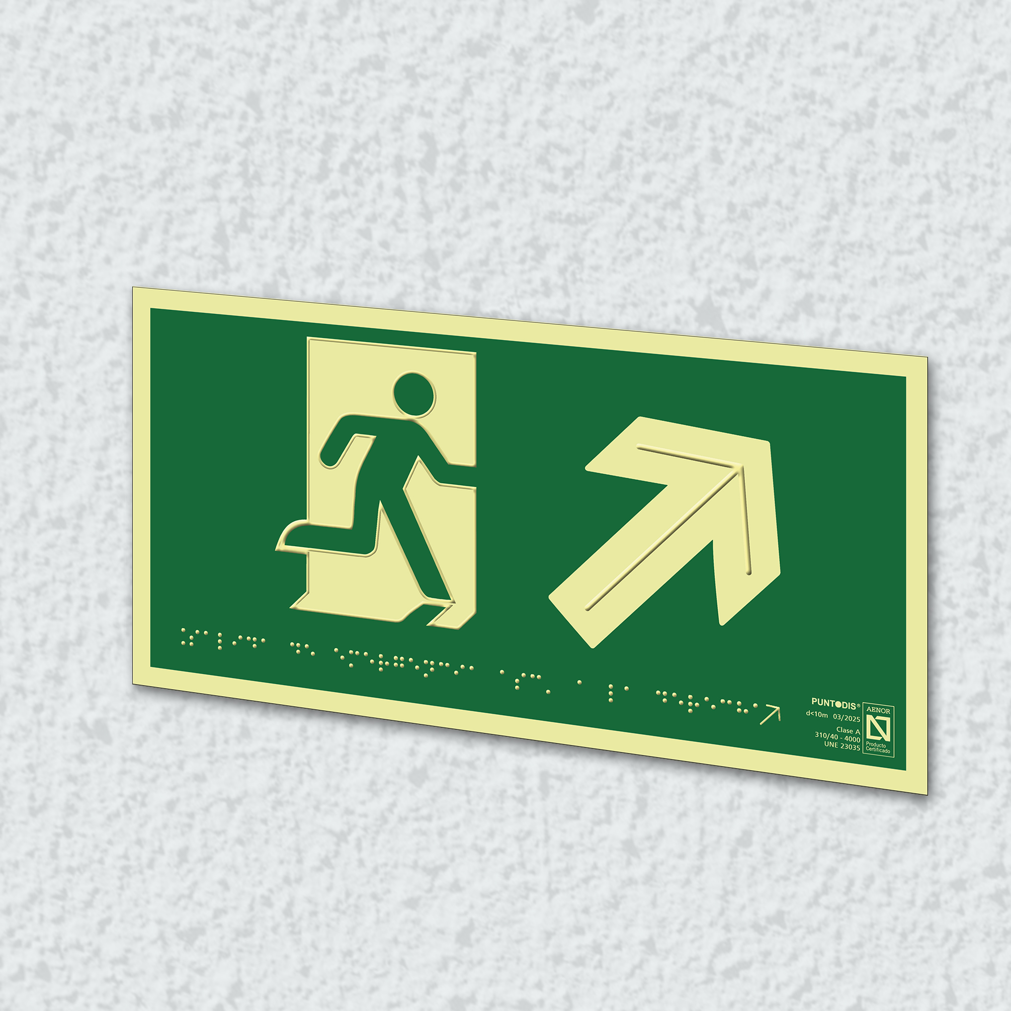 Ejemplo de colocación en pared de la placa