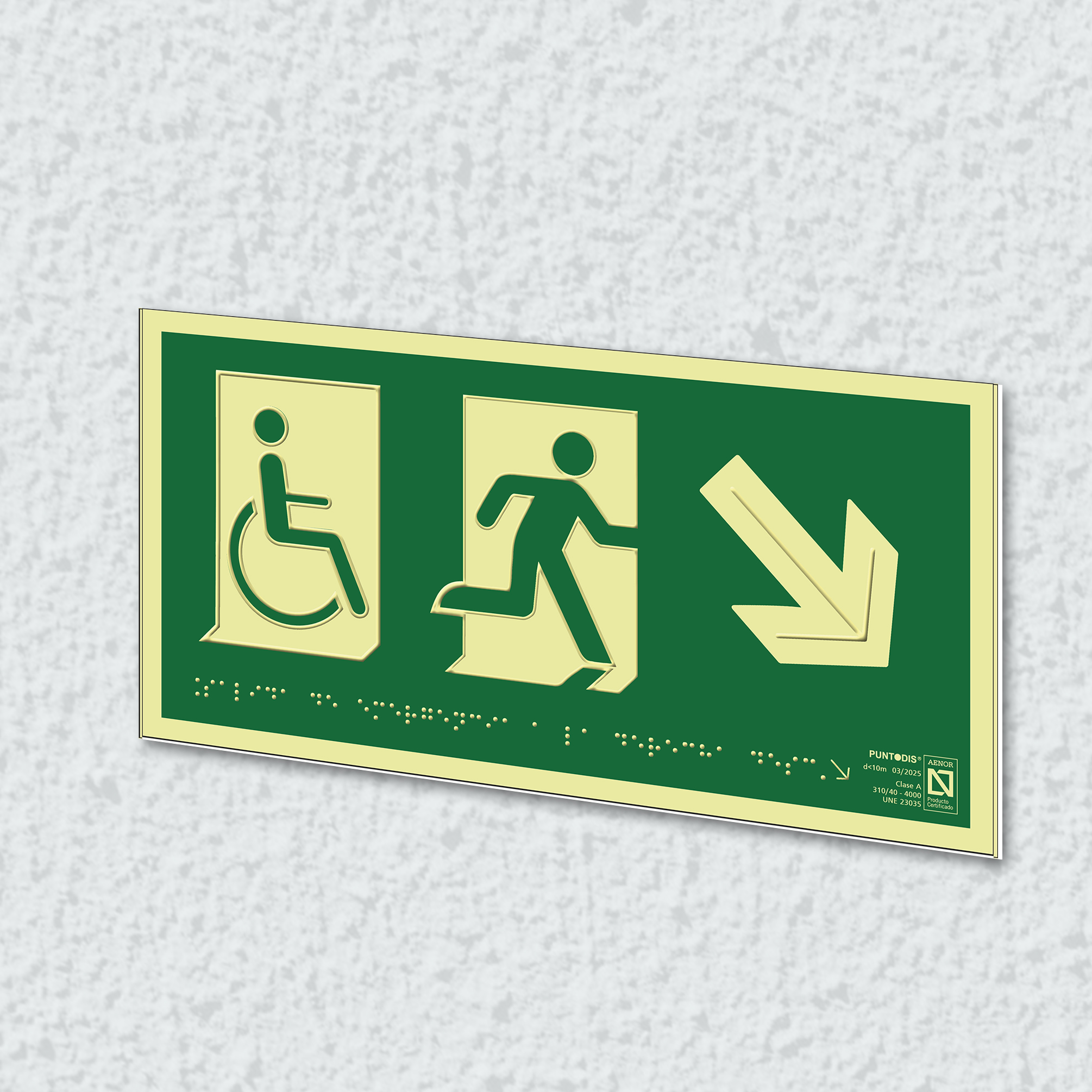 Ejemplo de colocación en pared de la placa