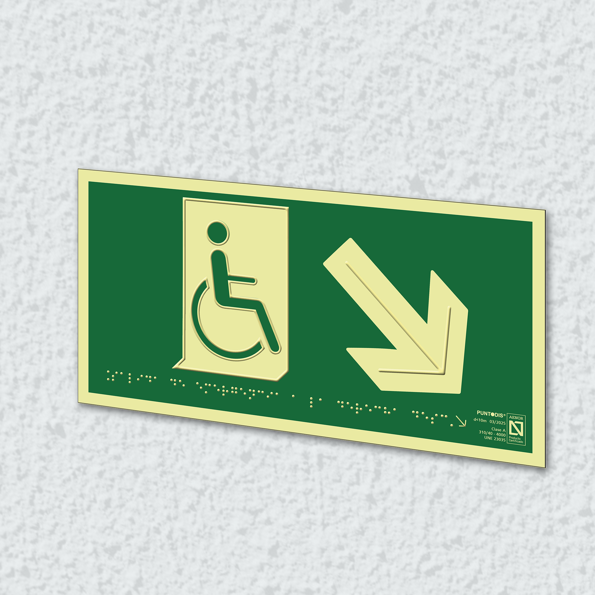 Ejemplo de colocación en pared de la placa