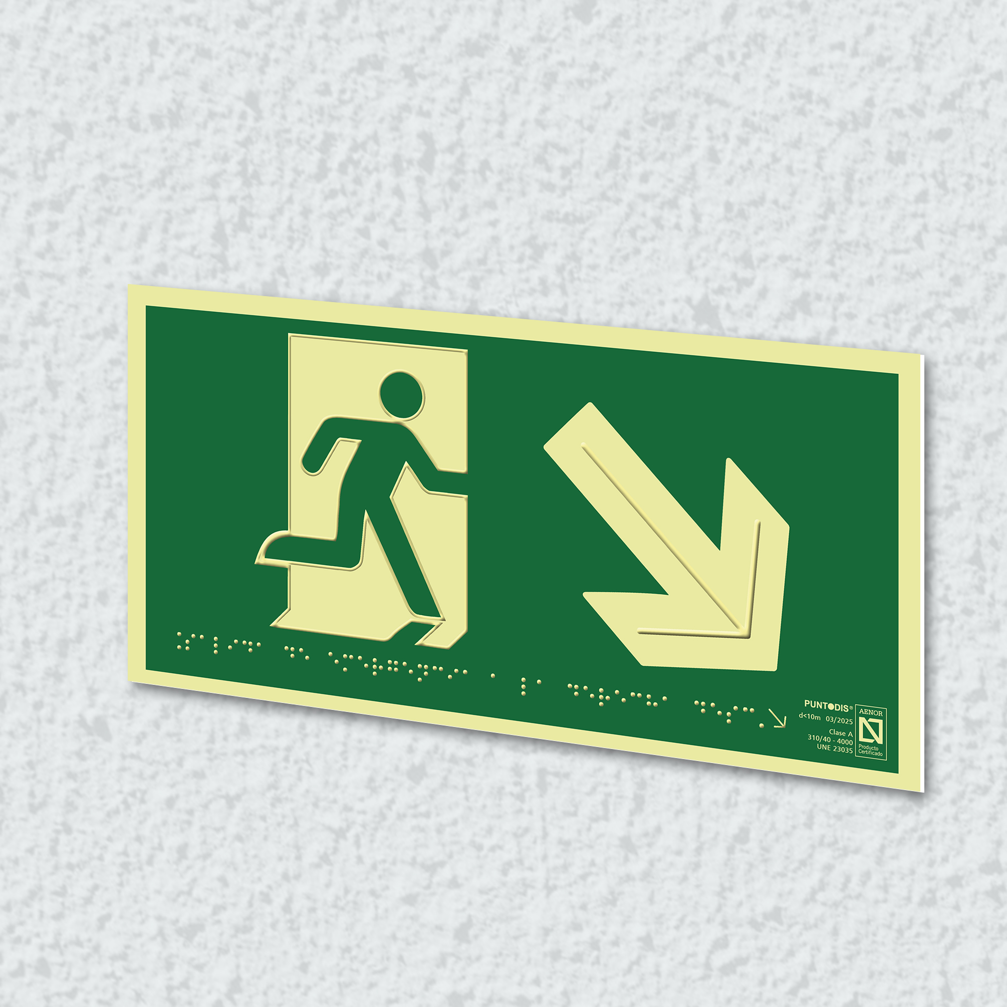 Ejemplo de colocación en pared de la placa