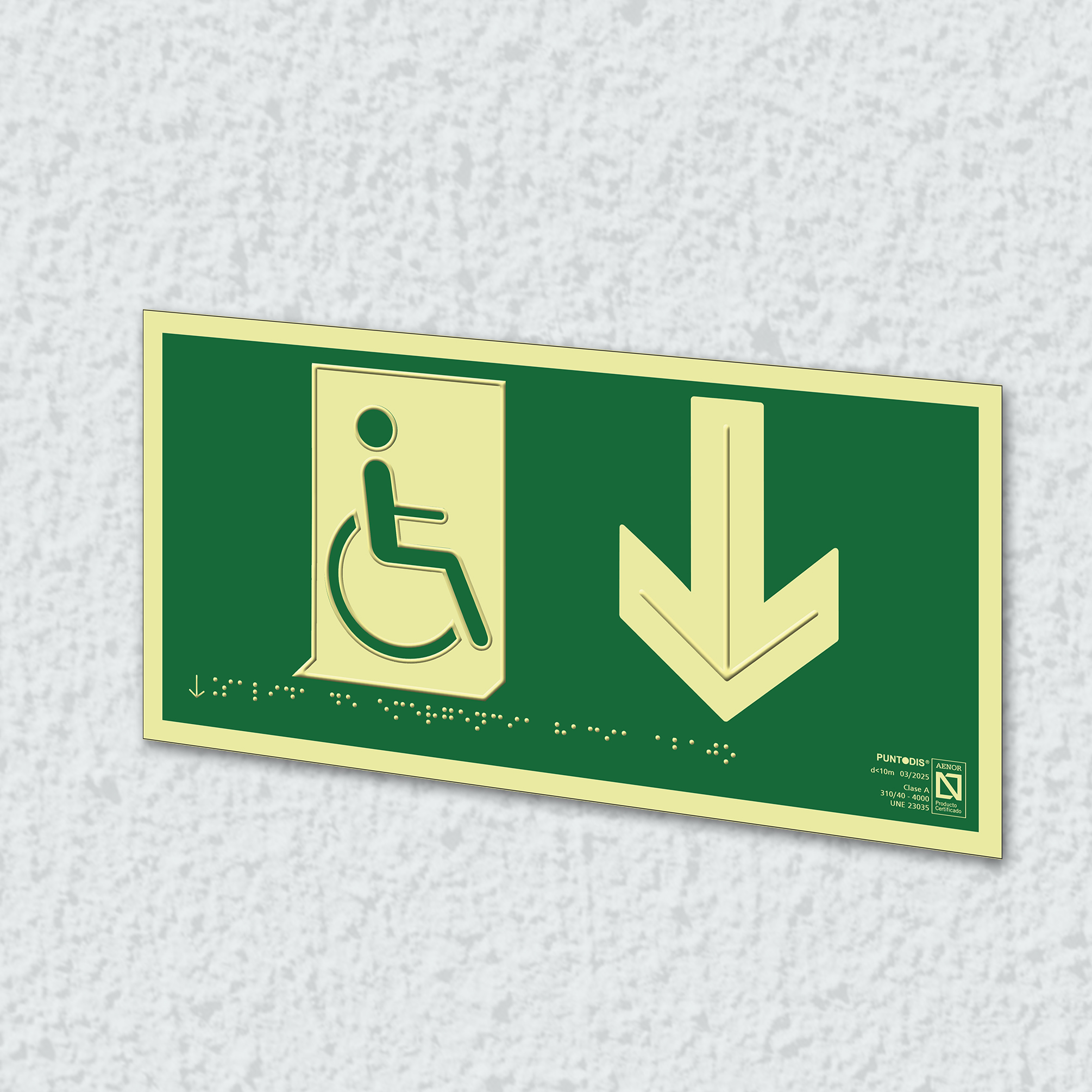 Ejemplo de colocación en pared de la placa
