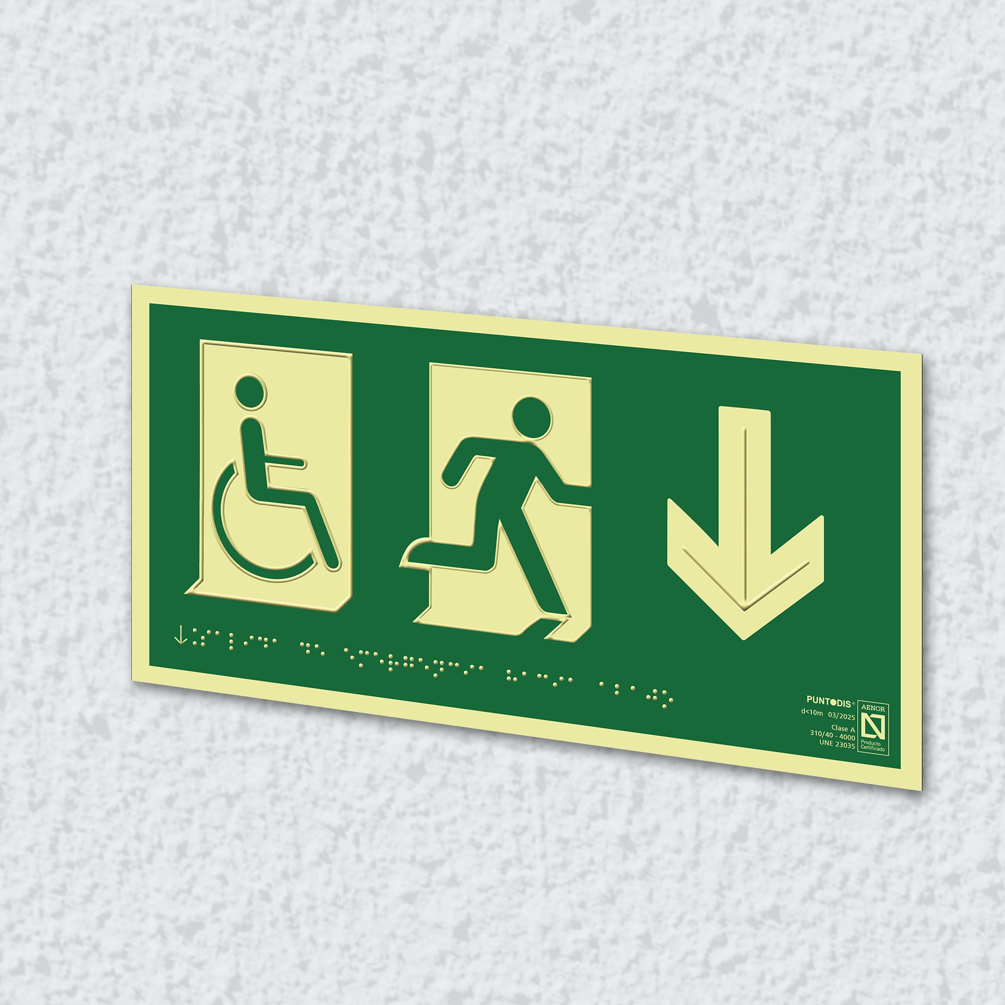 Ejemplo de colocación en pared de la placa