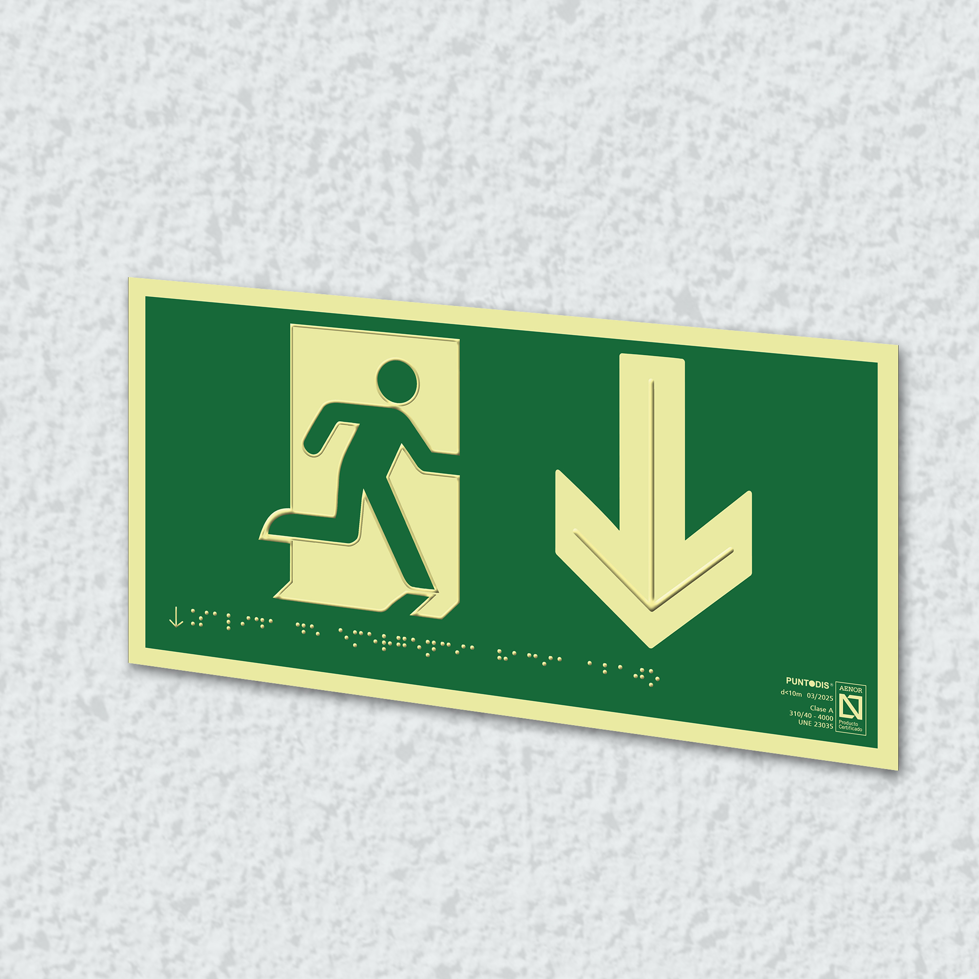 Ejemplo de colocación en pared de la placa