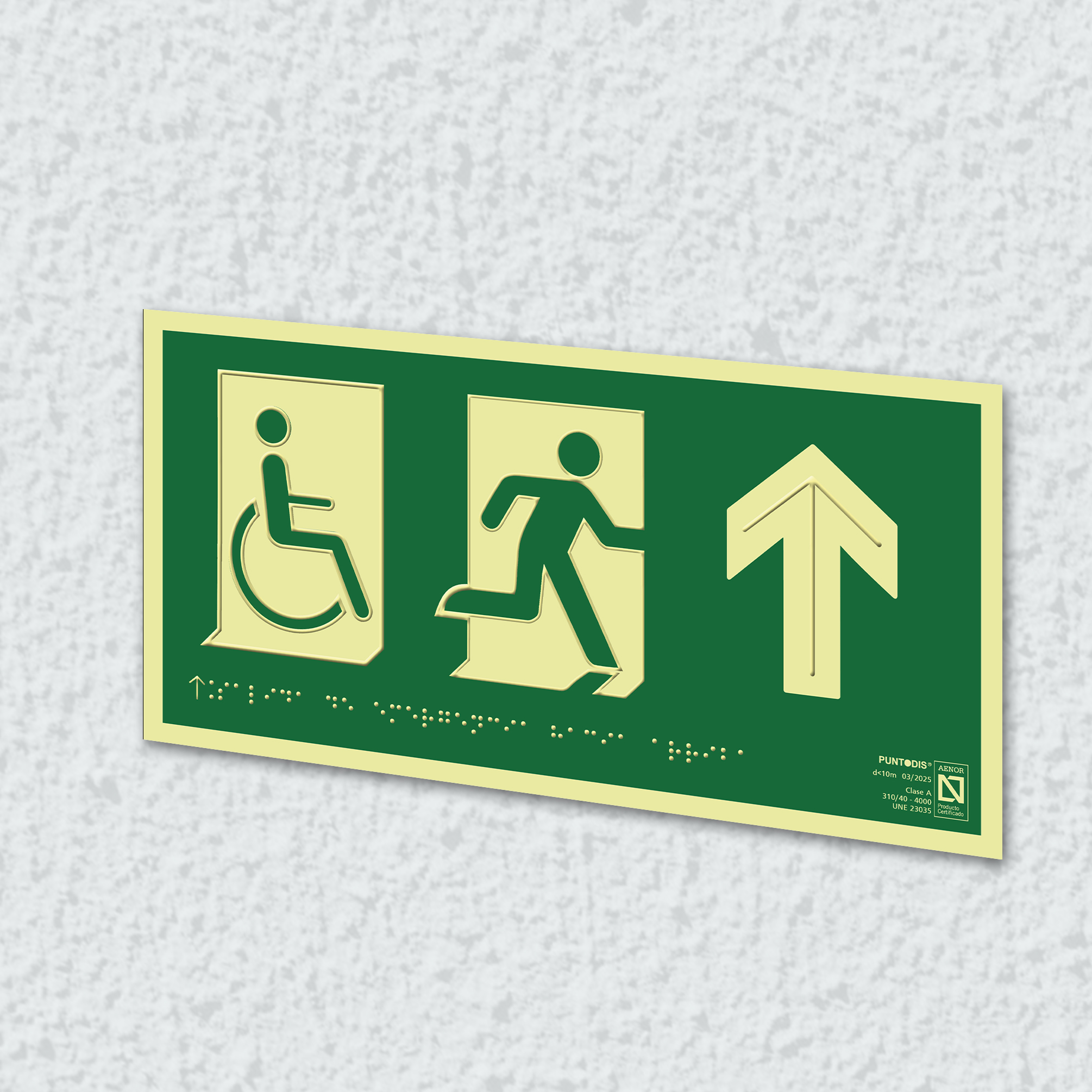 Ejemplo de colocación en pared de la placa