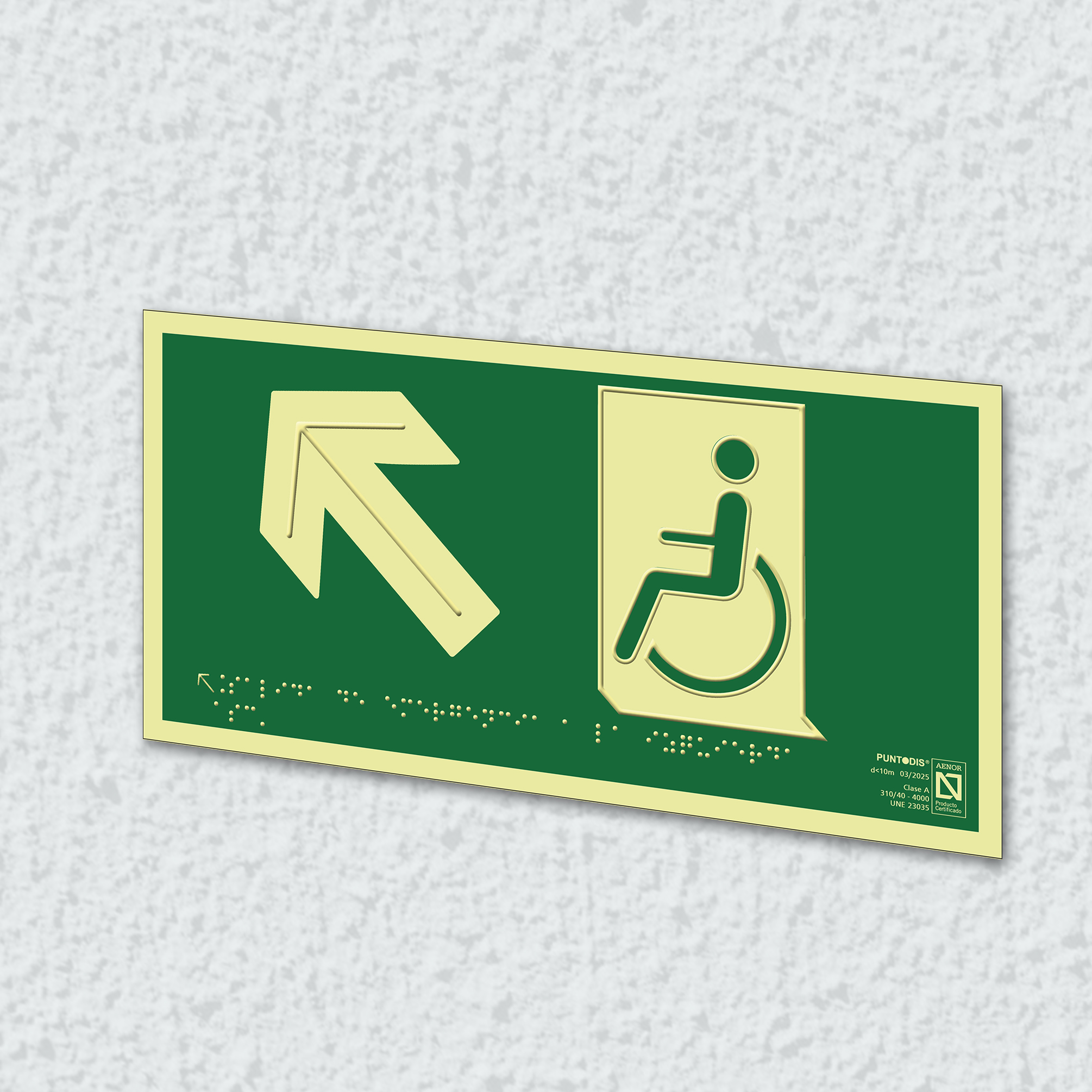 Ejemplo de colocación en pared de la placa